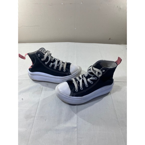 Converse Chuck Taylor All Star Lift Platform High Top Kids Shoes Black Pink - Picture 2 of 12